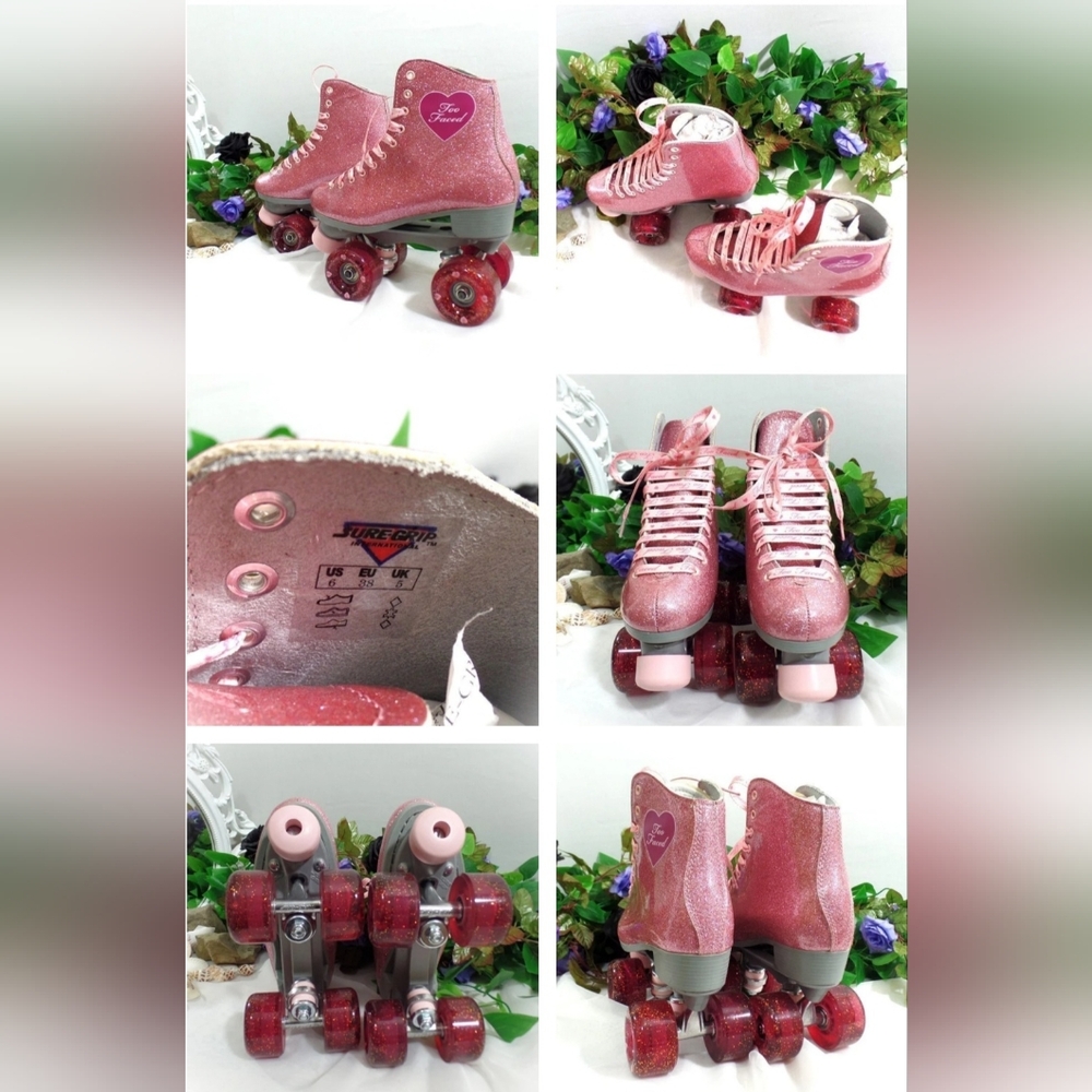 Too Faced Sure Grip Limited Edition Pink Glitter Roller Skates